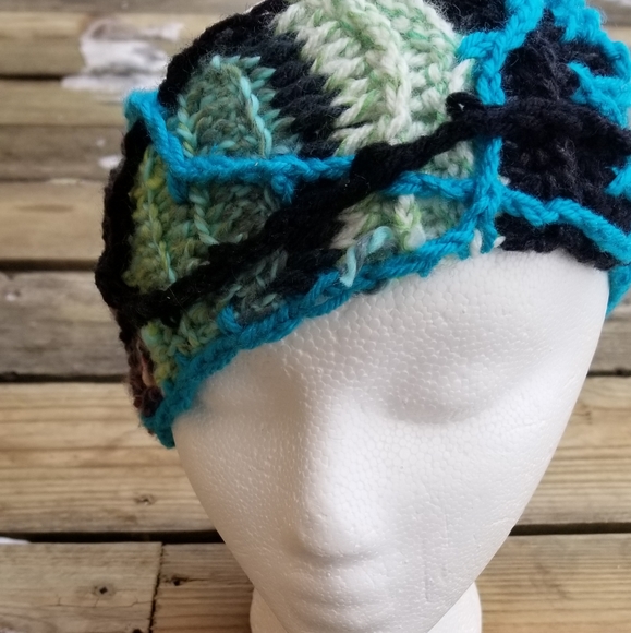 Boho Earwarmers Crochet Artsy Headband Handmade - Picture 5 of 6